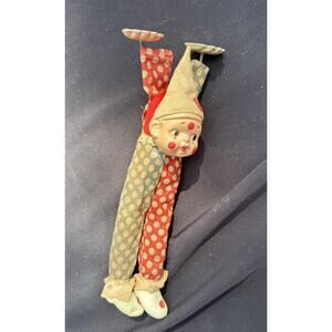 CIRCUS CLOWN DOING HAND STAND TIN WIND UP TOY JAPAN 1930s WORKS! -TO18